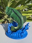 3d Printed Largemouth Bass Figurine Hand Painted Fish Statue Desk Decor 