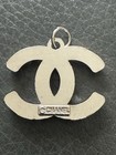     chanel Zipper Pull charm   Clear Rhinestones pearls 25mm    