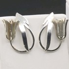 Vintage Taxco Fosi Eagle 19 Sterling Silver Tulip Floral Screw-back Earrings 12g