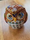 Vintage Cloisonne Enamel Owl Figurine Ornament