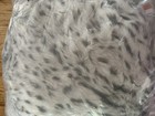 Pottery Barn Teen Faux Fur Beanbag  Chair Slip Cover Large Leopard Print Gray