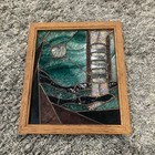 Stained Glass Mosaic Panel With Solid 12x14x1 Wood Frame 