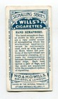 1911 Wills Cigarettes Signalling Series Tobacco Card  30 Hand Semaphore