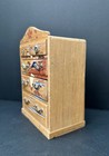 Vintage Hand Painted Japanes Jewelry Box Mini Chest Tansu Dresser Made In Japan