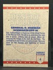 1991 Topps Desert Storm  4 Schwarzkopf Signed Auto U s  Army General Gulf War