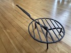 Antique 18th Primitive Rotating Wrought Iron Fireplace Hearth Grill W  Rattail