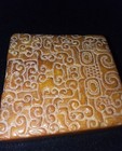 Museum Quality  Deep H carving  Chinese Yellow Jade 6 Side Amulet  Tab pendant  