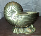 Mid Century Vintage Brass Nautilus Shell Planter 9  L  X 7 - 1 2  H