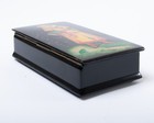 Signed Russian Lacquer Box Fedoskino Hand Painted Frog Princess 6  X 3 