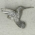 Maurice Milleur Hummingbird Brooch Polished Pewter 2 5  Handmade Signed Dated