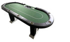 96  Upgraded Twin V Wood Leg Base Dealer Poker Table With Chip Tray   Drop Boxes