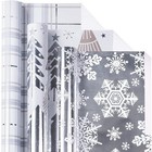 Christmas Wrapping Paper Set 3 Rolls Holiday Gift Wrap Metallic Foil Designs New