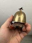 Stunning Japanese Meiji Era Oni Call Bell Missing Foot Intricate Metalwork Carve