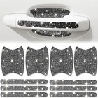 Bling Car Door Handle Protector  10 Pcs  Black Sparkling Rhinestone Shadow Gem