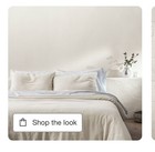 Full queen Linen Blend Duvet Set Natural - Casaluna