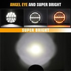 Pair 7  9   Round Led Offroad Driving Lights Drl Spot Flood Trucks 4x4 Utv Atv