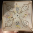 Vintage 1950 s Western Cowboy Glass Ceiling Light Shade W  Bucking Horse Rodeo