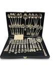 Wm Rogers   Son Enchanted Rose Silverplated Flatware 63 Piece Set For 12 Complet