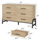 6-drawer Dresser For Bedroom  52  Wide Chest Of Drawers With Large Storage Space