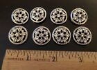 Vintage Lot Of 8 Silver Tone Metal Clear Rhinestones Buttons 3 4 