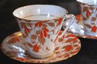 Vintage Set 6 Royal Grafton  ashley Red  Tea Cups   Saucers England Bone China  
