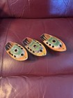 Vtg Trademark Ck Japan Tin Litho Pop-pop Candle Boat Toy Vintage Lot Of 3