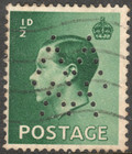   d King Edward Viii Green Used 1936 Perfin Stamp    Mm Or Ww
