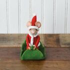 Primitives By Kathy Felt Santa Mouse Sledding Ornament Critter Holiday Christmas