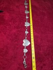 Vintage 1980s Silver Tone Heart Chain Belt Metal Link Waist Belt Adjustable
