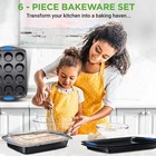 Nutrichef Nonstick Carbon Steel Baking Pans Set 6pcs     Heat Resistant 446  f