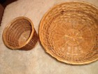 2 Handmade Wicker Baskets Two Toned
