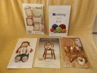 Lot Of 5 Vintage Knit And Stitchery Booklets Knitted Dolls    Cross Stitch