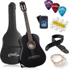 Complete Beginner Acoustic Guitar Kit - 38-inch Black Guitar With Accessories