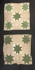Antique 1840 Green Eight-pointed Star Quilt Blocks