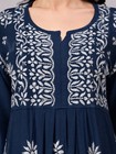 Women s Rayon Chikankari Kurta Palazzo Set Blue  Hand Embroidered  Ethnic Kurta