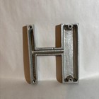 Vtg Art Deco Aluminum 3-d Advertising Sign Letter  h  Architectural Salvage 6   