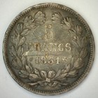 1831 Bb France Silver 5 Francs Coin Very Fine Circulated Scratches On Reverse