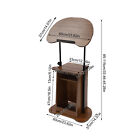Height Adjustable Portable Wood Podium Stand Wheeled Lectern With Storage Shelf