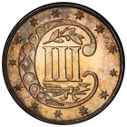 1868 Proof Three Cent Silver Pcgs Pr64 Toned Low Mintage 3cs