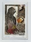 Vintage Abstract Collage Mixed Media Signed Framed Modern Art Titled Profile