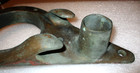 Large  Rare  Unique  Vintage  Solid Bronze Nautical Item  Cleat-flag Holder-plus