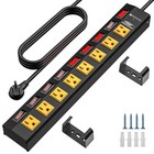 8 Outlet Heavy Duty Power Strip With Individual Switches  Metal Power Strip
