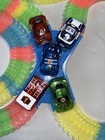 Flexible Glow-in-the-dark Race Track Set With 5 Toy Cars
