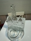 Vintage Clear Etched Glass Church  Intended For Use As A Holiday Candle Holder