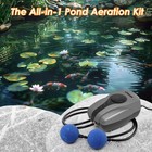 Vcraze Flow Adjustable Pond Aerator Kit For Ponds Up To 1000gal  Black  Grey