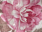 Antique French Faded Floral Fabric Pink Roses Beautiful  19th C Cotton Linen