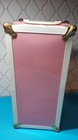 Vtg Atco Large Pink Metal Doll Trunk  12  X 6  With 5 Vtg Hangers