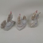Ceramic White And Pastel Unicorns Lot Of 3 Figurines