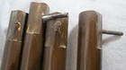 Set Of 4 Vintage Wooden Brown Tapered Table Legs With Hardware 22  Tall