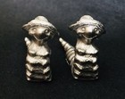 2 Vintage Pewter Inchworm Snail Inch Book Worm Caterpillar Hat Metal Figurines H